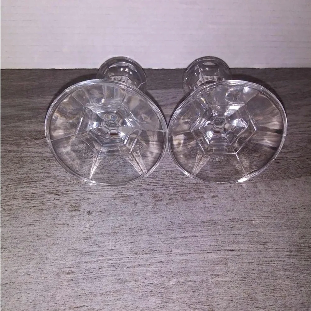 Bundle of 2 Vintage Crystal 4” Taper Candlestick Holders. Like New Condition